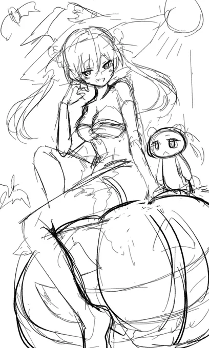 今週いっぱい仕事で忙しいので絵が描けなさそう…
なので完成させられなかったハロウィン船長のラフ置いておきます🎃 