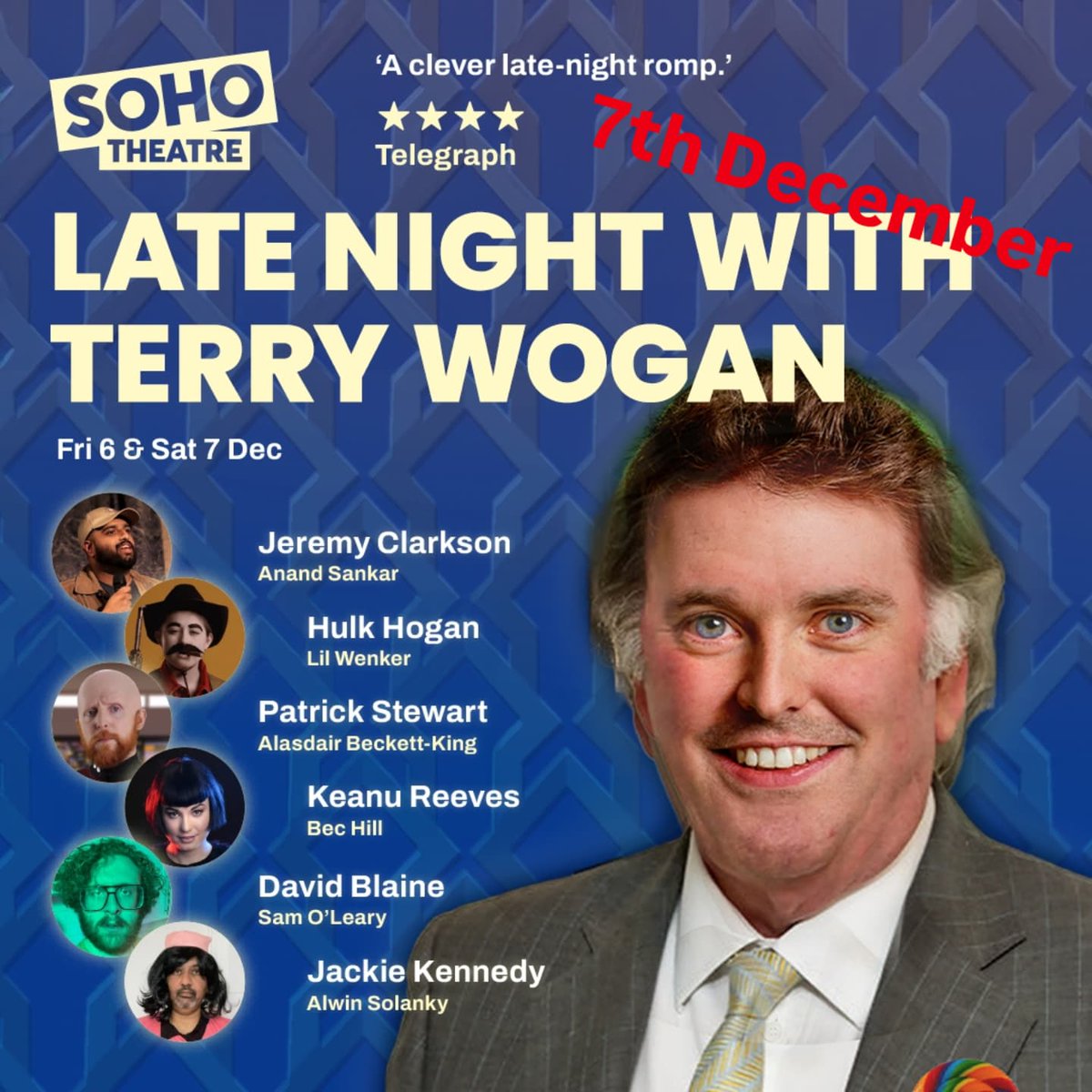 Flick Morris PR (@flickmorris) on Twitter photo This is going to be SO SILLY and SO FUN! Feat.<a href="/LachyWerner/">Lachy Werner 🥄</a> as <a href="/celinedion/">Celine Dion</a>, <a href="/MisterABK/">Alasdair Beckett-King</a> as <a href="/SirPatStew/">Patrick Stewart</a>, <a href="/LukeKempner/">Luke Kempner</a> as <a href="/louistheroux/">Louis Theroux</a> and OF COURSE <a href="/terrywoganVEVO/">Terry Wogan</a> himself*
(*as performed by <a href="/BJAlborough/">Benjamin</a>!) This is going to be SO SILLY and SO FUN! Feat.<a href="/LachyWerner/">Lachy Werner 🥄</a> as <a href="/celinedion/">Celine Dion</a>, <a href="/MisterABK/">Alasdair Beckett-King</a> as <a href="/SirPatStew/">Patrick Stewart</a>, <a href="/LukeKempner/">Luke Kempner</a> as <a href="/louistheroux/">Louis Theroux</a> and OF COURSE <a href="/terrywoganVEVO/">Terry Wogan</a> himself*
(*as performed by <a href="/BJAlborough/">Benjamin</a>!)