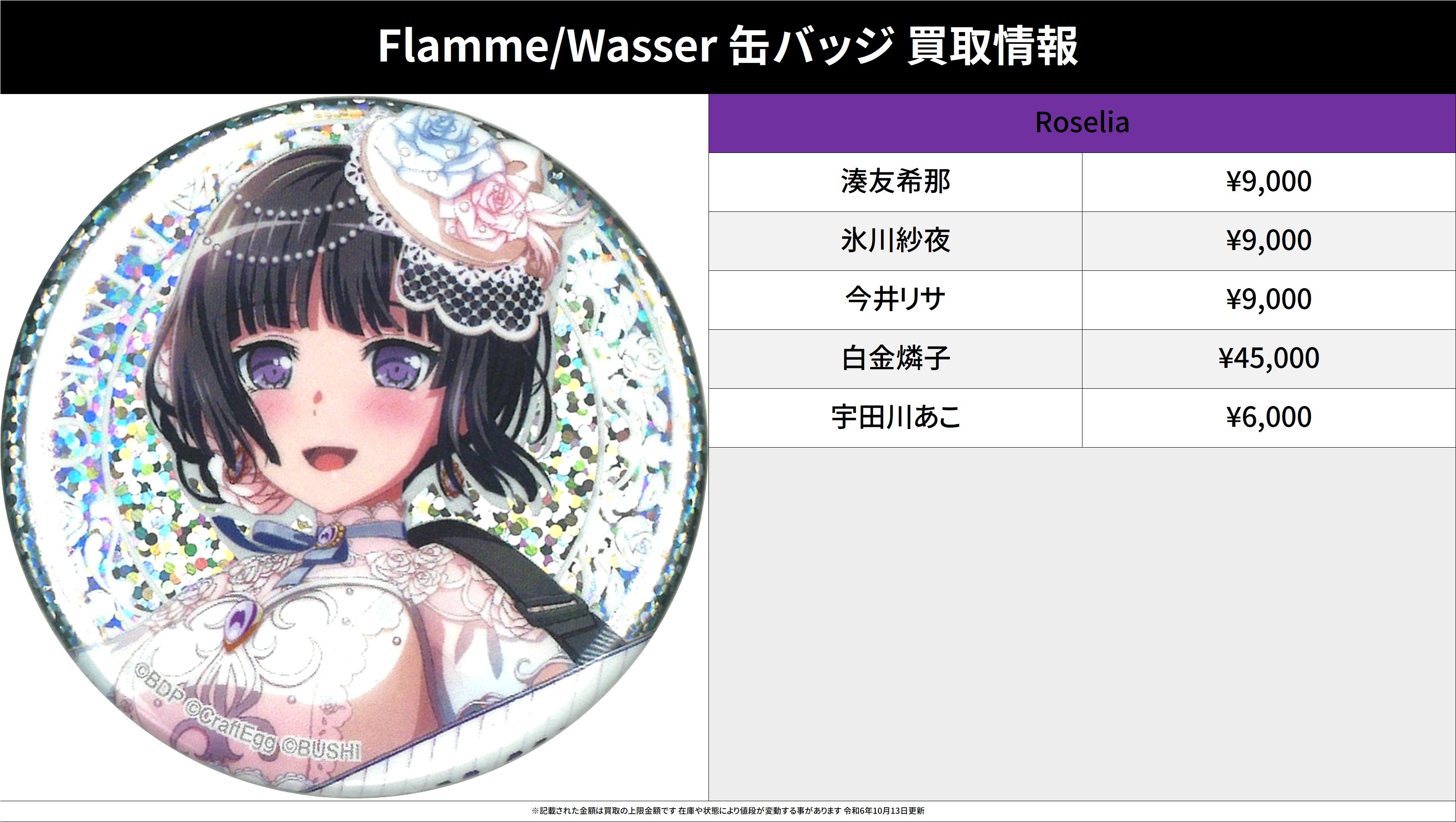 氷川紗夜 缶バッジ Flamme Wasser