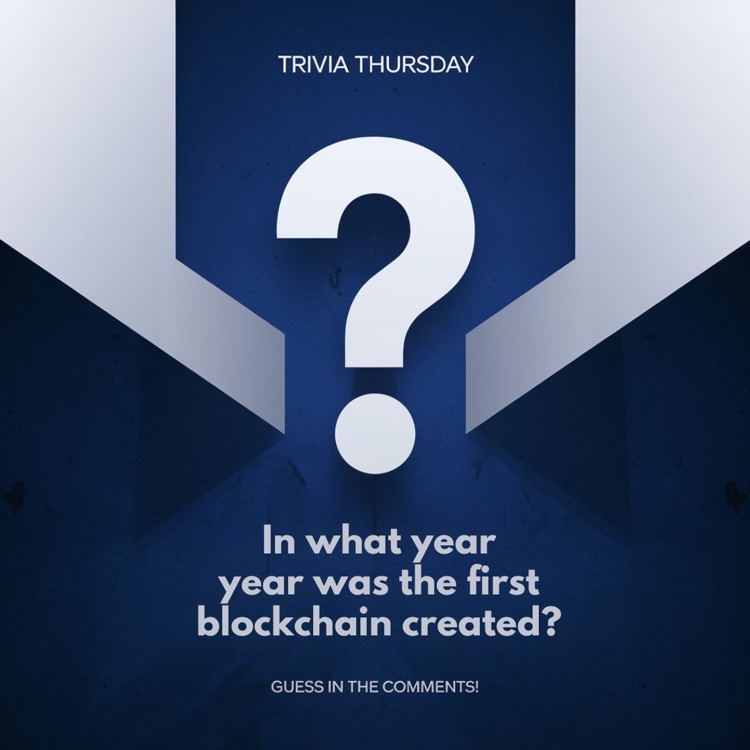 rlinkmeeting's tweet photo. ๐ฉ Time to put on your tech history hats! In what year was the first blockchain created? Guess in the replies! First correct answer wins... our undying admiration! ๐
#RLink #BlockchainHistory #TriviaThursday https://t.co/6nIlhSCA1N