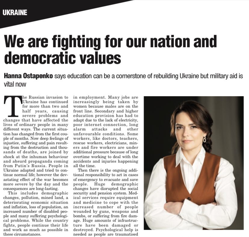 Progressive&Strong (@progresylni) on Twitter photo 📢 How can education become a cornerstone for Ukraine's recovery in the midst of war? <a href="/OstapenkoHanna/">Hanna Ostapenko</a> shares insights on the role of education, resilience, and the urgent need for support in rebuilding a democratic Ukraine. 🇺🇦💪 bit.ly/40UFK9l
<a href="/UkraineSol/">Ukraine Solidarity Campaign 🇺🇦✊🏽🚩</a> <a href="/sdplatf0rm/">SD Platform</a> 📢 How can education become a cornerstone for Ukraine's recovery in the midst of war? <a href="/OstapenkoHanna/">Hanna Ostapenko</a> shares insights on the role of education, resilience, and the urgent need for support in rebuilding a democratic Ukraine. 🇺🇦💪 bit.ly/40UFK9l
<a href="/UkraineSol/">Ukraine Solidarity Campaign 🇺🇦✊🏽🚩</a> <a href="/sdplatf0rm/">SD Platform</a>
