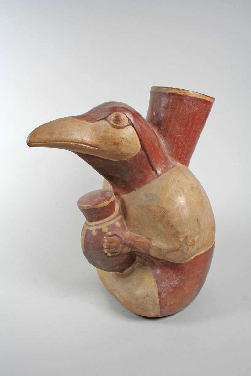 Bird with jar 🐦
Moche, 3rd–6th century