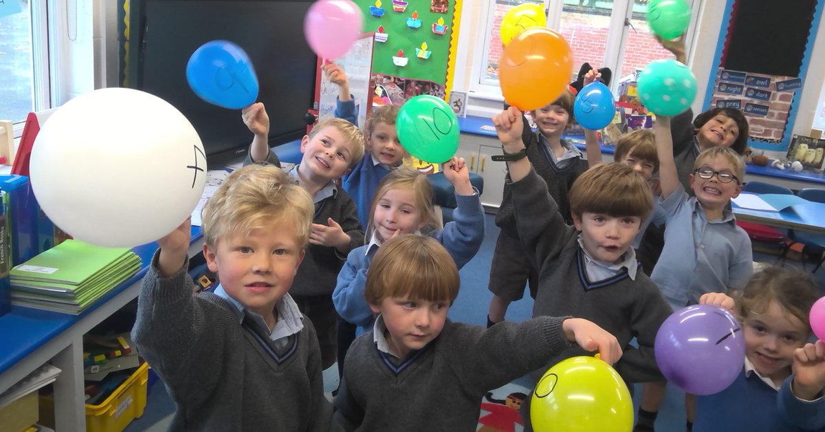 Balloon maths in year 1! A fun way to consolidate our pairs to 10! Thankfully no balloons popped during the game! #HazlegrovePreprep #HazlegroveYear1 #HazlegroveMaths