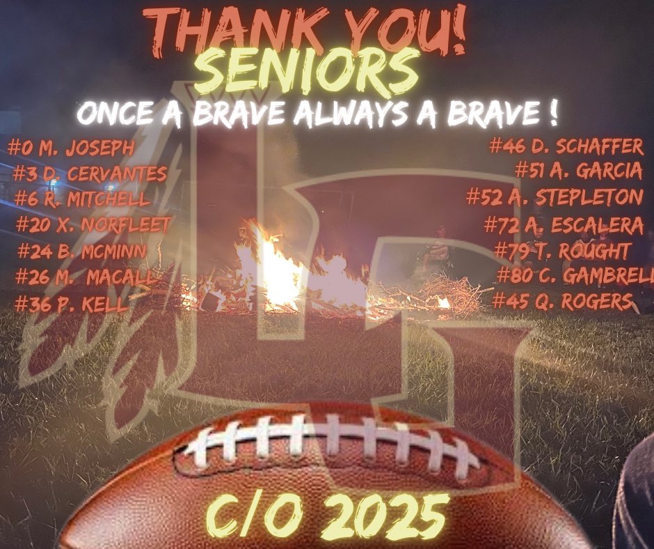 Once a Brave, Always a #BRAVE! To our seniors…we are grateful for you and will always be here for you. Thank you fellas!! 💪🍢