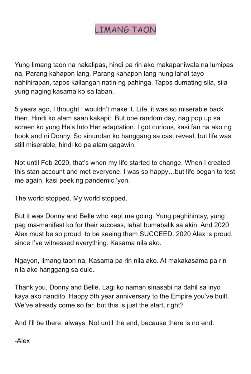 BELLENID0NNY's tweet photo. Cried while writing this. I love you @donnypangilinan and @bellemariano02. To more years! 🖤❤️

LIMANG TAON DONBELLE 

#DonnyPangilinan | #BelleMariano 
#DonBelle | #DONBELLEmpire https://t.co/CcMyO5GeVP