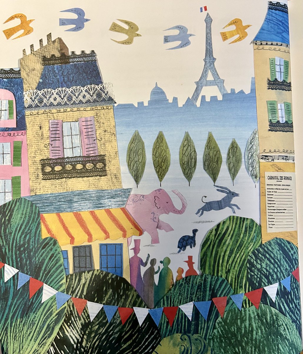 #NewIllustrationoftheDay by James Mayhew: Saint Saens’ Carnival of the Animals in collage and  prints. From A Symphony of Stories, his beautiful collection of six stories told by pieces of music. ⁦From <a href="/OtterBarryBooks/">Otter-Barry Books</a>⁩ 14 Nov. See also Bluesky @nicolettejones.bsky.social