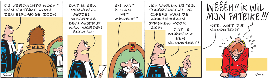 jessecartoons's tweet photo. Strafzaak over fatbike - derde in een serie die deze week in de krant staat. #fatbike #strafrecht #strafzaak #rechter #recht #onderwijs #strips #stripmake https://t.co/LXaqJYFcqD