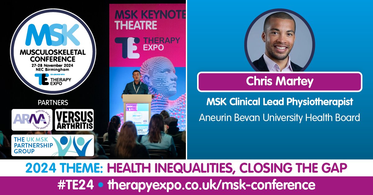 ⌛Less than 3 weeks to go to what promises to be a great 2 days of #MSK CPD.

Delighted to be part of a packed programme at this year's #MSKConference <a href="/TherapyExpo/">Therapy Expo</a> 

<a href="/msk_partnership/">UK MSK Partnership Group</a> <a href="/VersusArthritis/">Arthritis UK</a> <a href="/WeAreARMA/">ARMA</a>

Find out more here 👇🏾 therapyexpo.co.uk/msk-conference