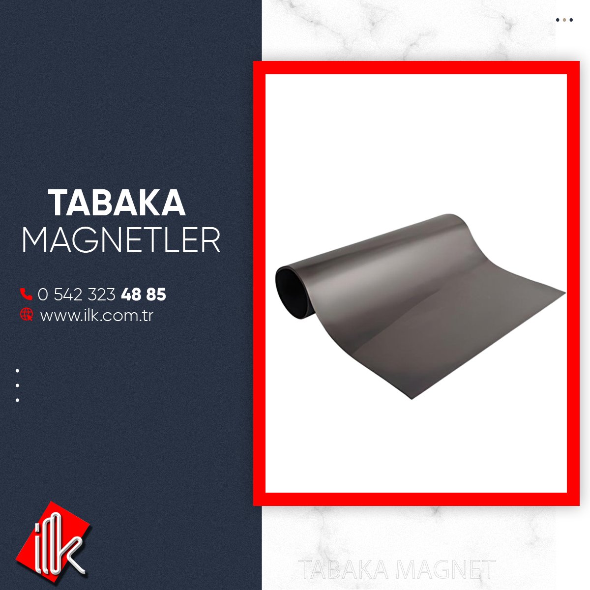 ilkmagnet's tweet photo. Tabaka Magnet, ince ve esnek yapısıyla her yüzeye güçlü bir tutuş sağlar. 

📞0542 323 48 85 

🌐 https://t.co/Bc6fDA13MB 

#magnettoptan #tabakamagnet #toptantabakamagnet #magnetler #magnetmıknatıs #magnetmodelleri #magnetçeşitleri https://t.co/tRE2r4iQEP