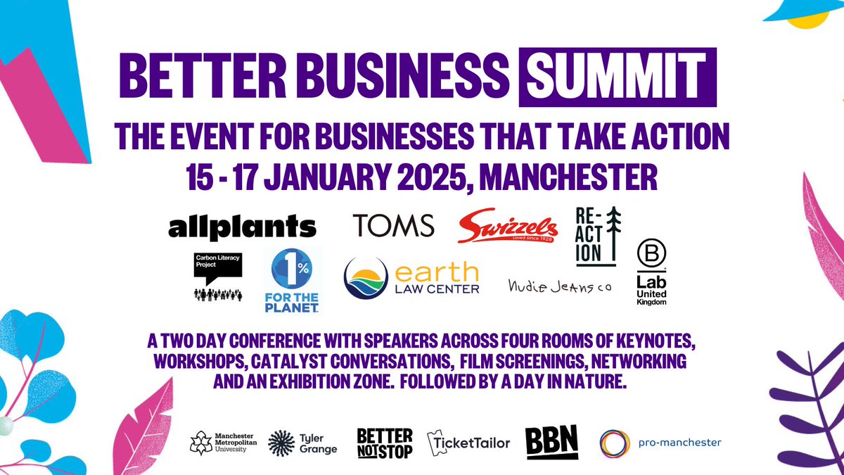 betterb_network's tweet image. Buzzing to announce our FIRST WAVE of speakers for the BETTER BUSINESS SUMMIT 2025!! 🚀

Incredible speakers like @TOMS, @EarthLawCenter, @nudiejeans, @allplants, @1PercentFTP, @SwizzelsMatlow, Re-Action Collective and so many more!

betterbusinesssummit.uk/speakers-2025

#BBS25