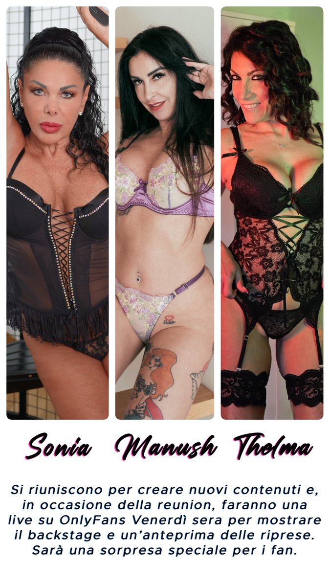 Buongiorno monelli vi ricordo, Venerdi 8 Novembre, l'appuntamento live insieme a Sonia e Thelma sui nostri OF:
💙 Manush 🤍
onlyfans.com/manush_private 
💙 Sonia 🤍
onlyfans.com/soniaeyesxxx 
💙 Thelma 🤍
onlyfans.com/thelmalouise20…

#live #LiveStream #liveshow #threesome #onlyfans