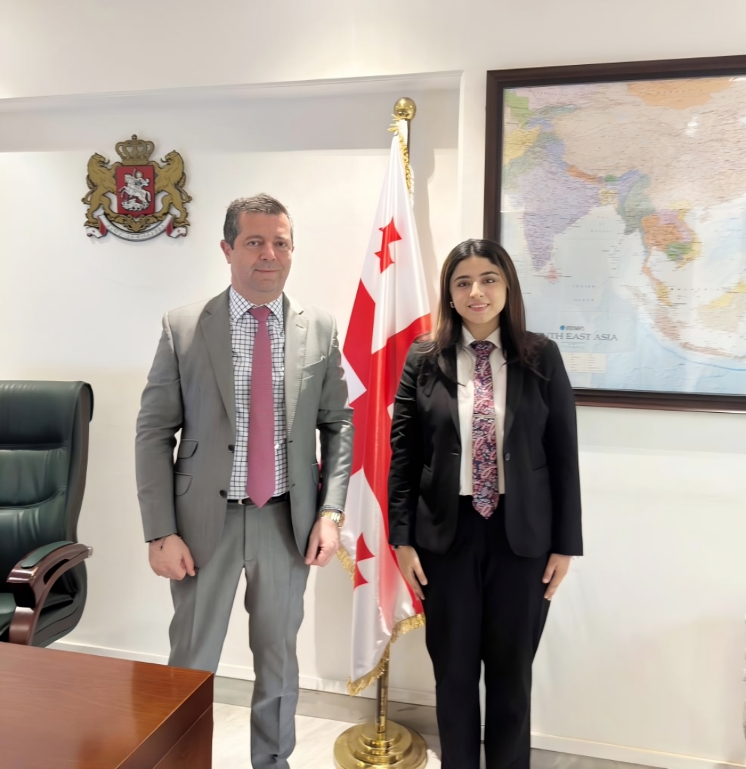 Tillotoma Foundation (@tillotomaf) on Twitter photo Ms Kamakshi Wason, Global COO, Tillotoma Foundation had an official meeting today with H.E. Vakhtang Jaoshvili, Ambassador of Georgia to India. The focus was on cooperation in areas like climate, education, culture, connectivity, tourism & technology.
<a href="/GeoEmbassyIndia/">Georgia in India</a>
#Diplomacy Ms Kamakshi Wason, Global COO, Tillotoma Foundation had an official meeting today with H.E. Vakhtang Jaoshvili, Ambassador of Georgia to India. The focus was on cooperation in areas like climate, education, culture, connectivity, tourism & technology.
<a href="/GeoEmbassyIndia/">Georgia in India</a>
#Diplomacy