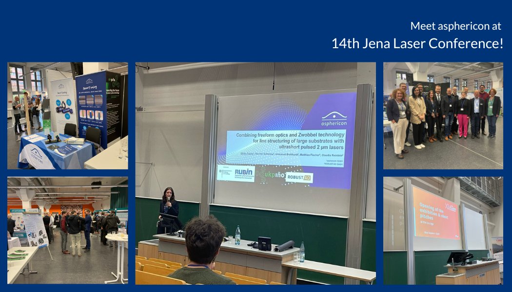 Proud to be at the 14th #JenaLaserConference! Our team is on-site to  showcase solutions in #ultrashortpulselaser technology. Yesterday’s  highlights included insights into our work on large-scale precision  structuring with #freeformoptics. Looking forward to the 2nd day!