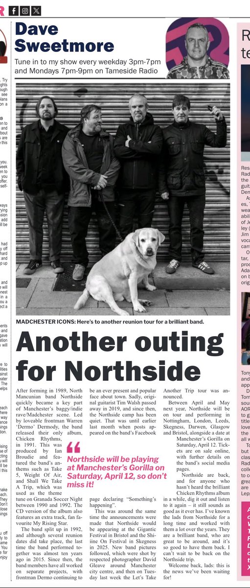 davesweetmore's tweet photo. This weeks bit - the return of @NORTHSIDE___
(@Dermo___ / @dgleavephoto / @GorillaMCR / @newsintameside / @newsinglossop / @newsinoldham) #ianbroudie #chickenrhythms #granadasoccernight https://t.co/pPrZtOtsMs