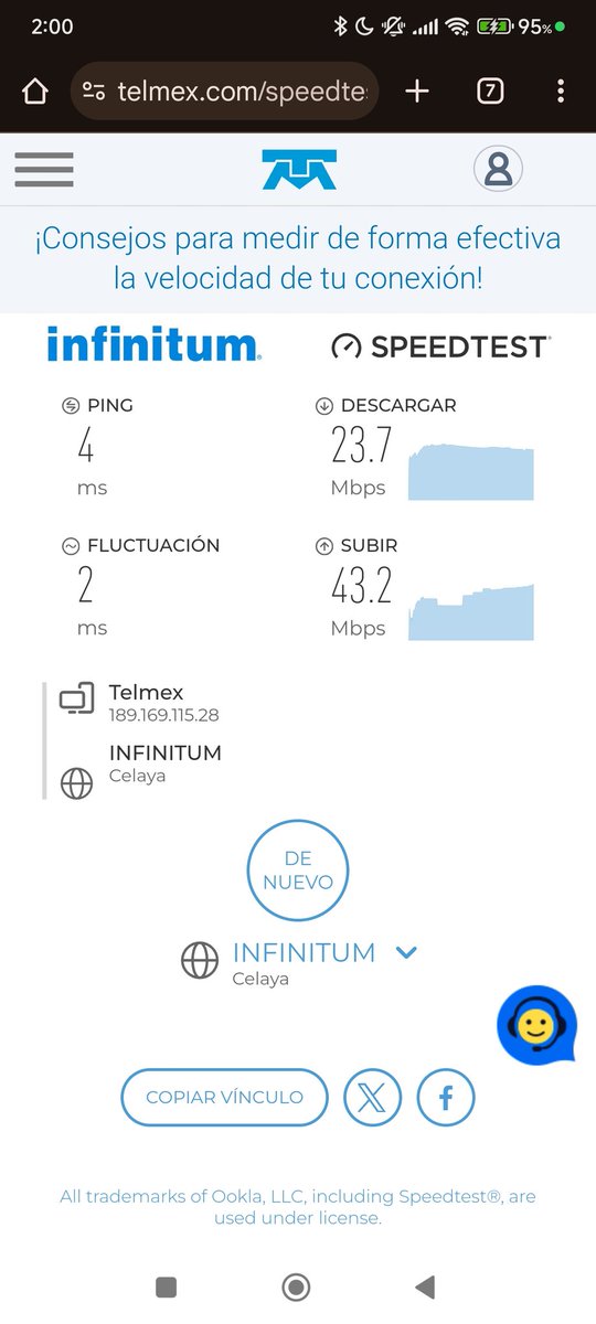 Lobo0511's tweet photo. @TELMEXSoluciona nececito que alguien venga a checar que pasa con mi internet las mediciones son a las 2:00 am nadie más que yo utilizando el internet y tengo estás fluctuaciones y por momentos no me deja ni ver un tik tok https://t.co/9FqOOlzm9D