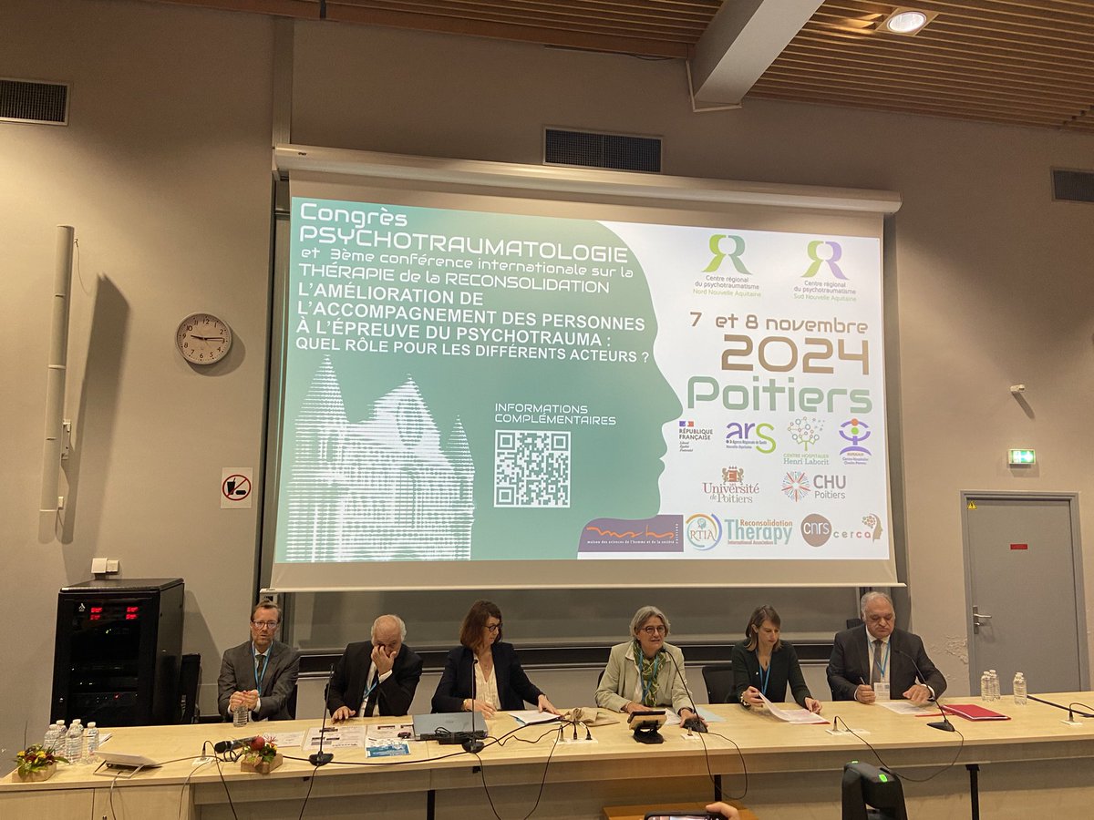Ouverture du congrès de psychotraumatologie de Poitiers <a href="/UnivPoitiers/">Université de Poitiers</a> <a href="/CN2R_France/">Centre national de ressources et de résilience</a> <a href="/CHLaborit/">CH Laborit</a>