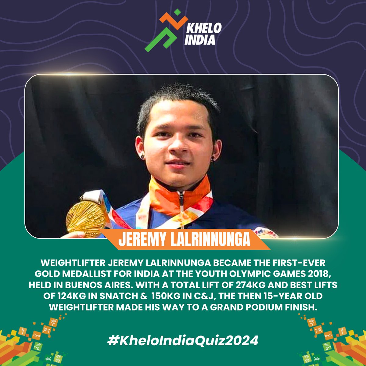 kheloindia's tweet image. Here is the👇🏻answer to the previous question asked in #KheloIndiaQuiz2024. 

Congratulations 👏 to all those who got it ✅ right. Keep testing your sports knowledge with us and stay tuned for the next question. 

#KheloIndia #QuizInstagram #SportsKnowledge #QuizOfTheDay