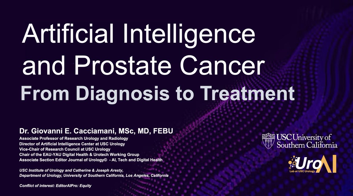 Dr. Giovanni E Cacciamani MD MSc FEBU 🇮🇹🇺🇸🇪🇺 (@cacciamani_md) on Twitter photo Come today at <a href="/myESMO/">ESMO - Eur. Oncology</a> #EMUC <a href="/ESUI_uroweb/">ESUI - EAU Section Urological Imaging</a> Plenary Session to learn more about #AI application in #ProstateCancer
📍Lisbon, room Auditorium II
🕐 4:00 pm
#EMUC24
<a href="/Uroweb/">European Association of Urology (EAU)</a> <a href="/USC_Urology/">USC Urology</a> <a href="/Urology_AI/">AI Center at USC Urology</a> <a href="/F_Sanguedolce/">francescosanguedolce</a> Come today at <a href="/myESMO/">ESMO - Eur. Oncology</a> #EMUC <a href="/ESUI_uroweb/">ESUI - EAU Section Urological Imaging</a> Plenary Session to learn more about #AI application in #ProstateCancer
📍Lisbon, room Auditorium II
🕐 4:00 pm
#EMUC24
<a href="/Uroweb/">European Association of Urology (EAU)</a> <a href="/USC_Urology/">USC Urology</a> <a href="/Urology_AI/">AI Center at USC Urology</a> <a href="/F_Sanguedolce/">francescosanguedolce</a>