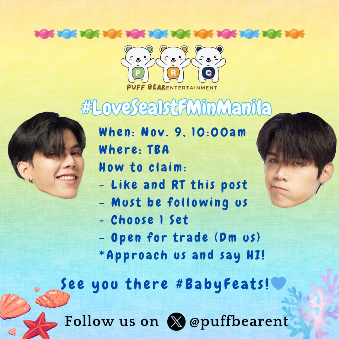 puffbearent's tweet photo. #LoveSea1stFMinManila
Last minute decision giveaway🤭

We'll be givin' away some freebies on dday!
DETAILS ON POSTERS BELOW👇🏻

Seeyah all on D-day💙
#LoveSea1stFMinManila
#LoveSeaTheSeries #FortPeat
#BabyFeat #FortFTS #Peatwasu #chanyaduval #ayaorapan https://t.co/j2Gc7fGx6j