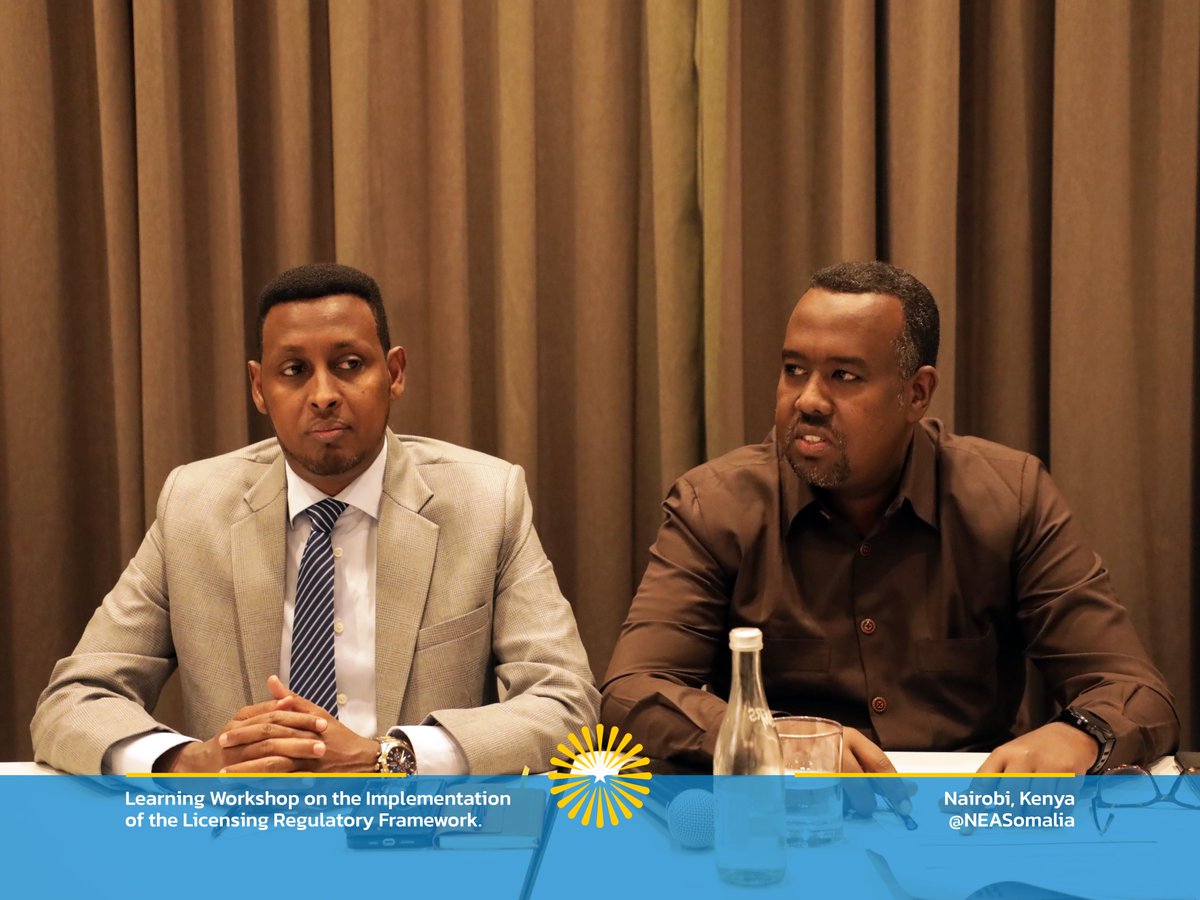 State Minister H.E. Mohamed Abdulahi joins today’s NEA Workshop discussions on developing a strengthened licensing regulatory framework. His participation reflects the government’s dedication to building a resilient and sustainable energy sector for Somalia.