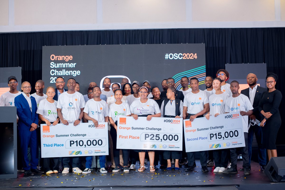 orangebw's tweet photo. Orange Botswana Innovation Day: a celebration of the Orange Social Venture Prize &amp; Orange Summer Challenge 2024. 👨🏾‍💻🧡
A showcase of collaboration in tech and innovation for StartUps in Botswana and across Africa.
#OrangeBotswana #OrangeInnovationDay #Tech4Impact #POESAM https://t.co/Kuwk9IhIAp