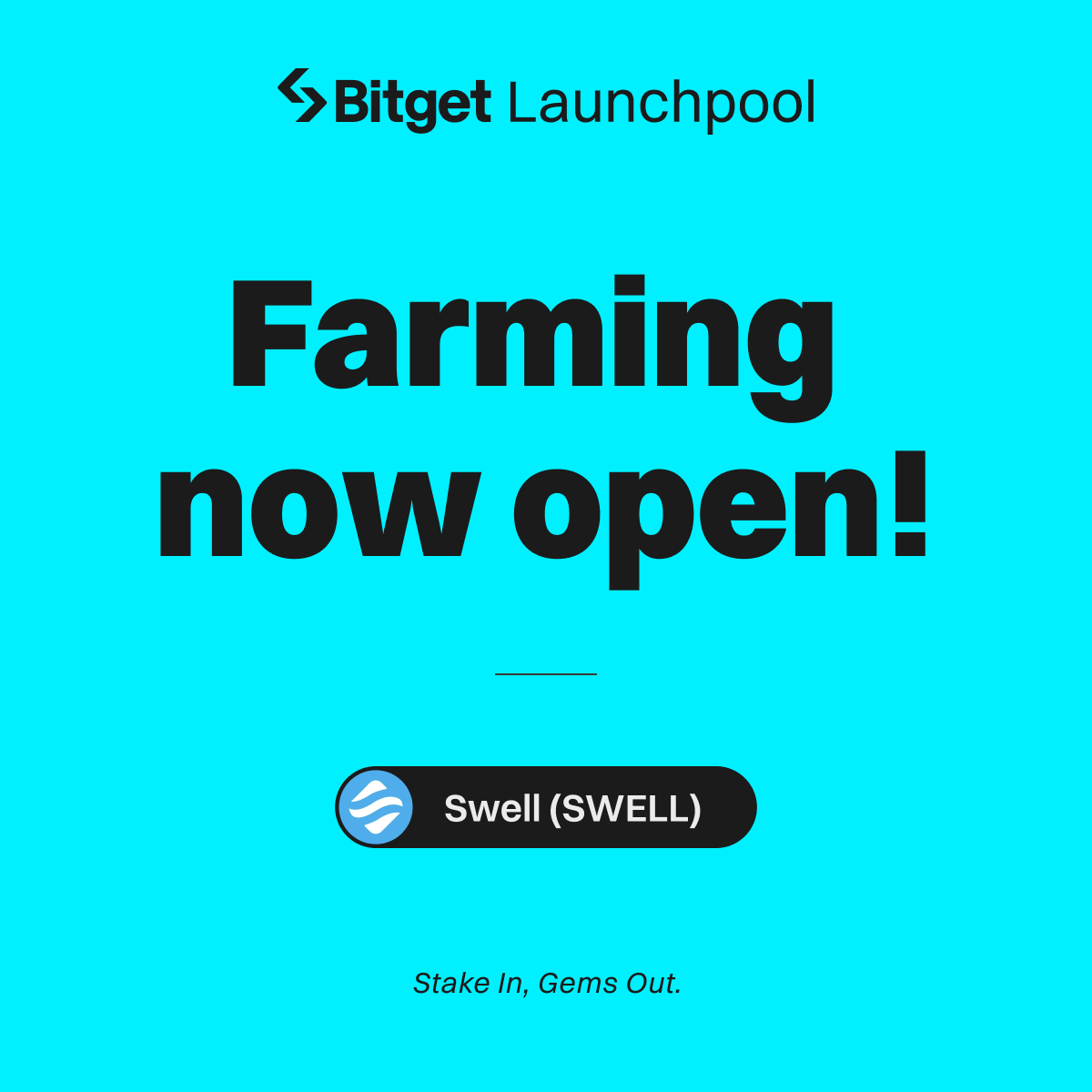 bitget's tweet photo. Farming is now open for $SWELL on #Bitget Launchpool!
⛏️ Lock $BGB/ $USDT to farm 19,500,000 SWELL
🔗 Join now: https://t.co/TgJh2EBzS3

Social giveaway: $20,000 in $SWELL up for grabs! 
✅ Follow @bitgetglobal @swellnetworkio  
✅ RT with #SWELLxBitgetLaunchpool 
✅ Submit your entry: https://t.co/tUjPoyiv9d