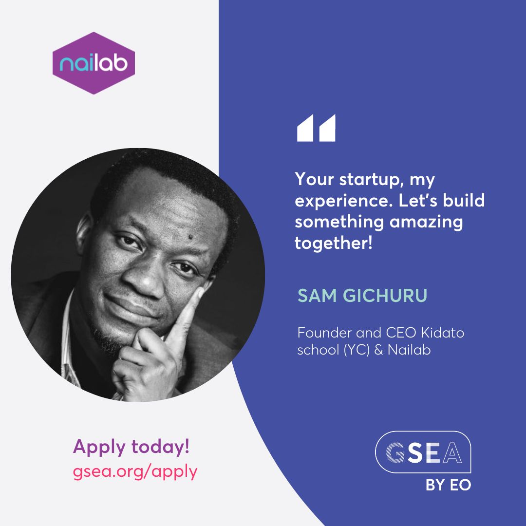 thenailab's tweet photo. Starting a business is the first step. Now let’s work together to amplify your impact and scale your growth. 

Apply for the EO Global Student Entrepreneur Awards for a chance to get mentored by @samgichuru, founder and CEO @KidatoSchool + @thenailab.

👉 https://t.co/8WddnEbHgm https://t.co/L8wKctOMCw