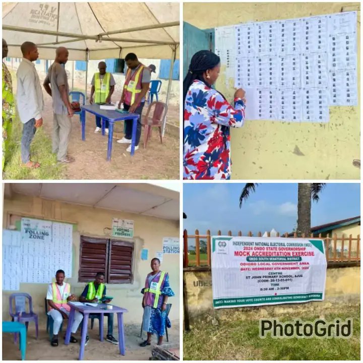 Mock accreditation of registered voters as
recorded earlier today at St John Primary
School, Ajue and Isero Grammar School, Odigbo,
both under Ondo South Senatorial District.
#OndoDecides2024