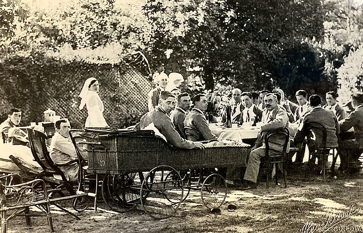 MTWOverTheYears's tweet photo. Wounded soldiers at Southborough in WW1 - over a hundred VAD hospitals were set up across Kent. The work was non stop - Dover alone saw over 1.2 million casualties arrive in WW1. #remembrance @MTWnhs https://t.co/fc3UiliJcm
