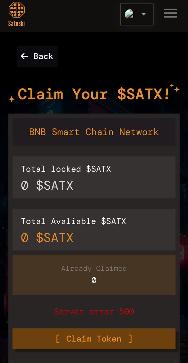 cryptopianchain's tweet photo. @satoshiDEX_ai @gate_io Server error 500 https://t.co/I3cmvr58D3