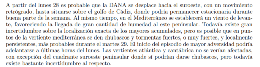Seguridad Nacional avisó a Moncloa de una cosa que la AEMET publicó en una nota informativa CUATRO DÍAS ANTES