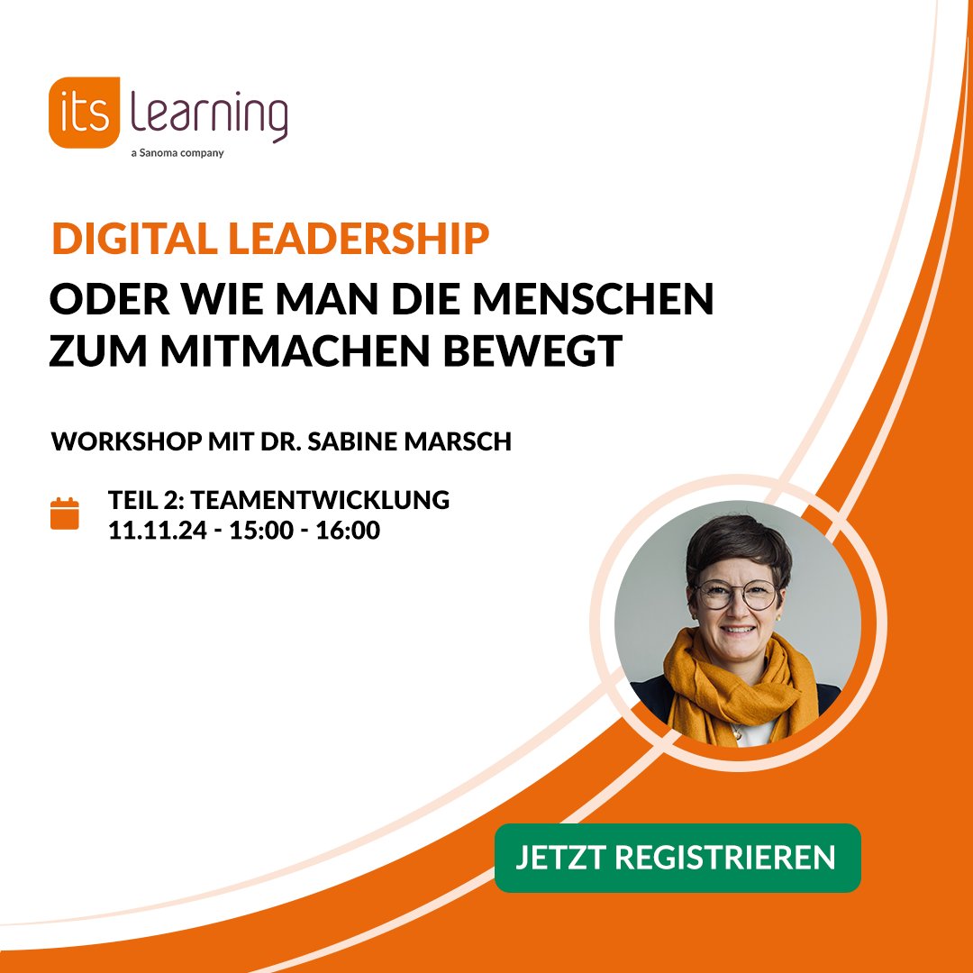 💡Teil 2: Digital Leadership Workshopreihe💡
Im zweiten Teil tauchen wir tiefer in das Thema Teamentwicklung ein und geben Einblicke, wie erfolgreiche Teams im Bildungsbereich aufgebaut werden können.
📍Registrieren und mitmachen:
eu1.hubs.ly/H0dxW_p0