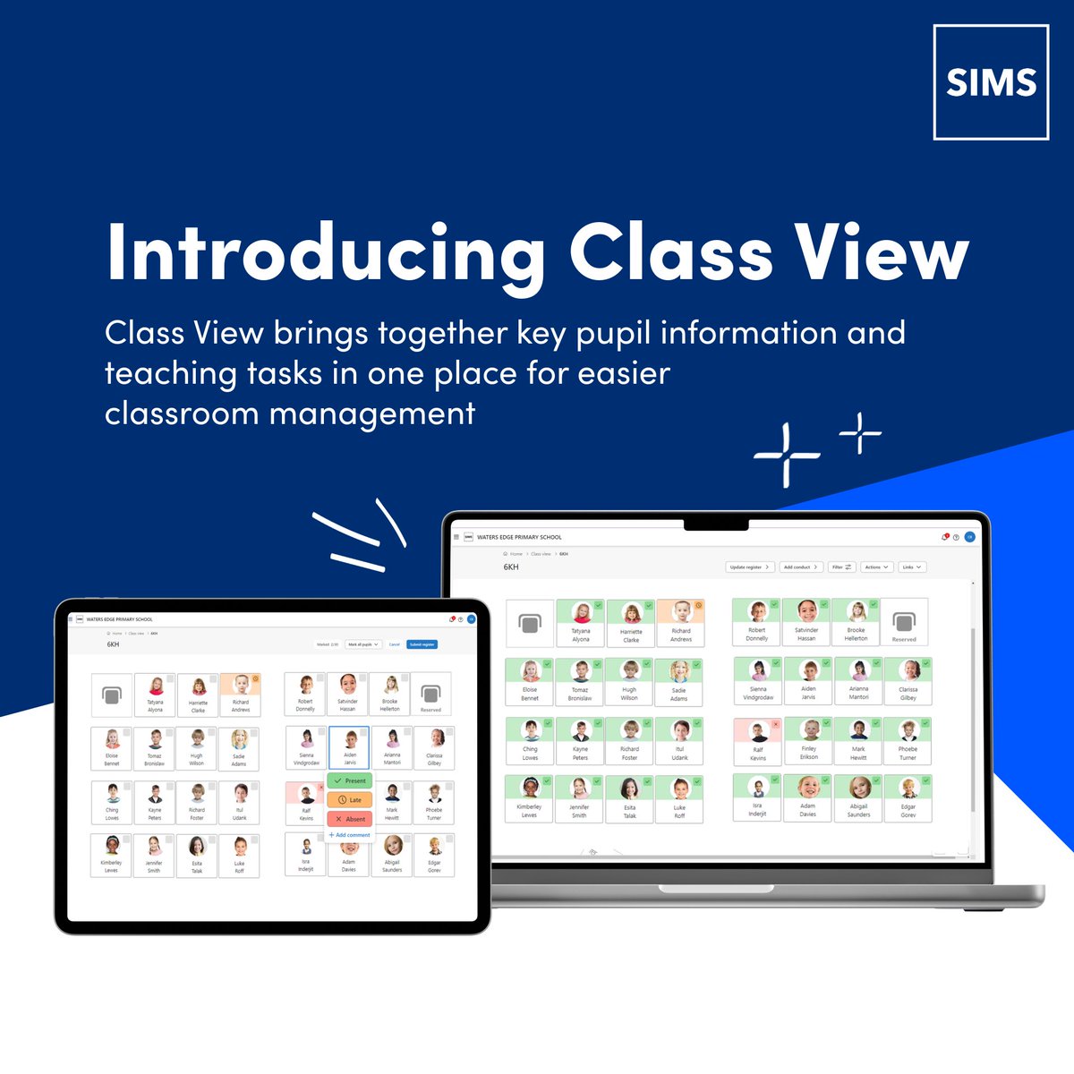 SIMS_ESS's tweet image. Coming this December to SIMS Next Gen: Class View 🧑‍🏫

This all-in-one classroom management tool helps teachers create seating plans, manage attendance, track conduct, and access key student information.

Learn more 👉 okt.to/4nebV3