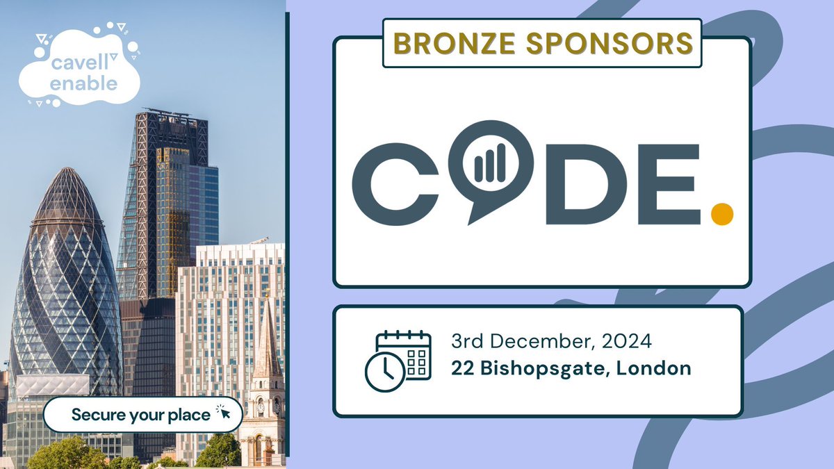 codesoftwareltd's tweet image. We're excited to be a bronze sponsor at #CavellEnable on 3rd December 2024!
We look forward to hearing from the community and attending the great sessions Cavell is famous for.
Especially around the benefits of contact centres and collaboration.
Hope to see you there!