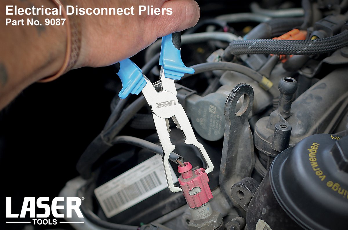 Laser_Tools's tweet photo. New in this week, are these specially designed electrical disconnect pliers with an offset jaw which allows the connector lock to be released prior to pulling the connector.
Available now from your local stockist. (Part No. 9087).
https://t.co/NGUqsl3J8K
#LaserTools https://t.co/Db4PIEfwTS