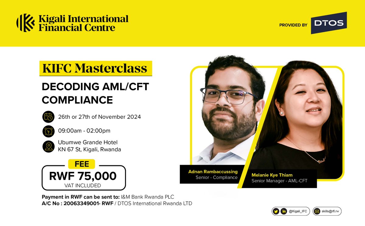Unlock the Essentials of AML/CFT Compliance with KIFC’s Exclusive Master Class.

Join us for an in-depth KIFC Master Class on “Decoding AML/CFT Compliance”—an essential event for financial professionals seeking to master Anti-Money Laundering (AML) and Countering the Financing of