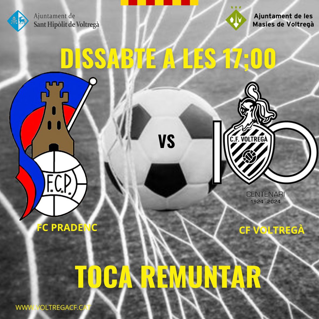 Tot a punt per dissabte. 
3ra Cat/G4
<a href="/FCPRADENC/">Futbol Club Pradenc</a>  vs @ <a href="/CFVoltrega/">CF Voltregà</a> 

#SomCentenaris. # VaVoltregà  #GrociNegre