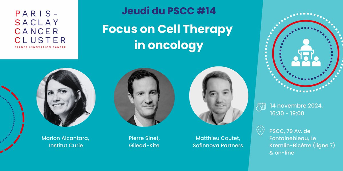 Institut Curie (@institut_curie) on Twitter photo RDV le 14 novembre pour le prochain jeudi du #PSCC avec le Dr Marion Alcantara, dir. médicale de la plateforme de thérapie cellulaire CellAction de l'<a href="/institut_curie/">Institut Curie</a>, qui partagera son expertise sur les avancées en thérapie cellulaire.
Inscriptions : forms.wix.com/f/724728052972… RDV le 14 novembre pour le prochain jeudi du #PSCC avec le Dr Marion Alcantara, dir. médicale de la plateforme de thérapie cellulaire CellAction de l'<a href="/institut_curie/">Institut Curie</a>, qui partagera son expertise sur les avancées en thérapie cellulaire.
Inscriptions : forms.wix.com/f/724728052972…