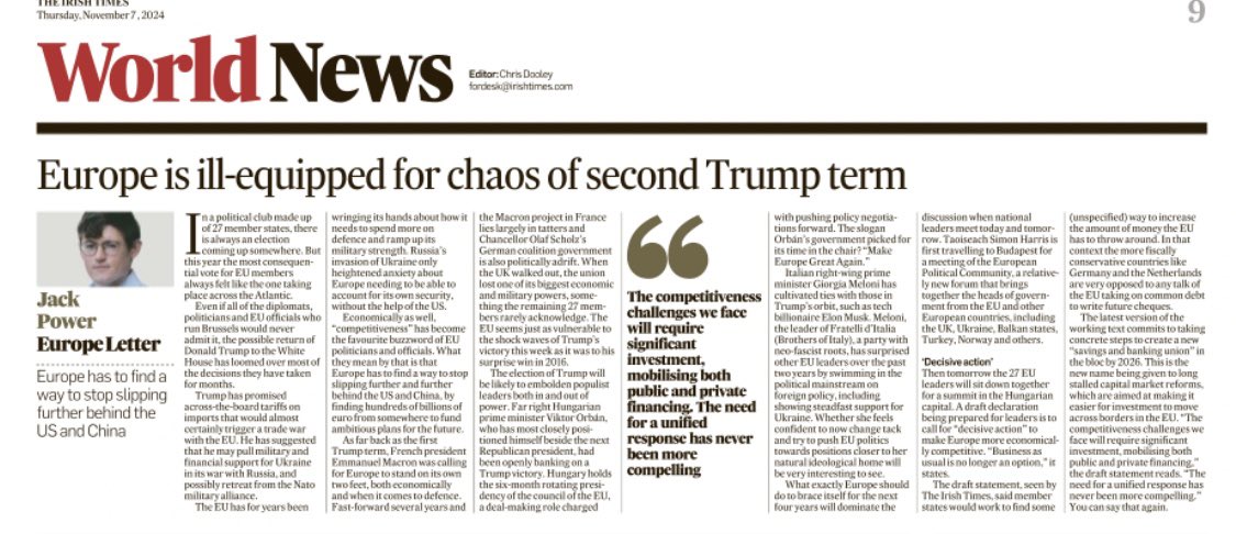 Europe can no longer rely on the US.
Time now for the UK to #RejoinEU 
A United Europe will be stronger. 
“Russia’s invasion of Ukraine only heightened anxiety about Europe needing to be able to account for its own security, without the help of the US” <a href="/frankpower/">Frank Power</a>