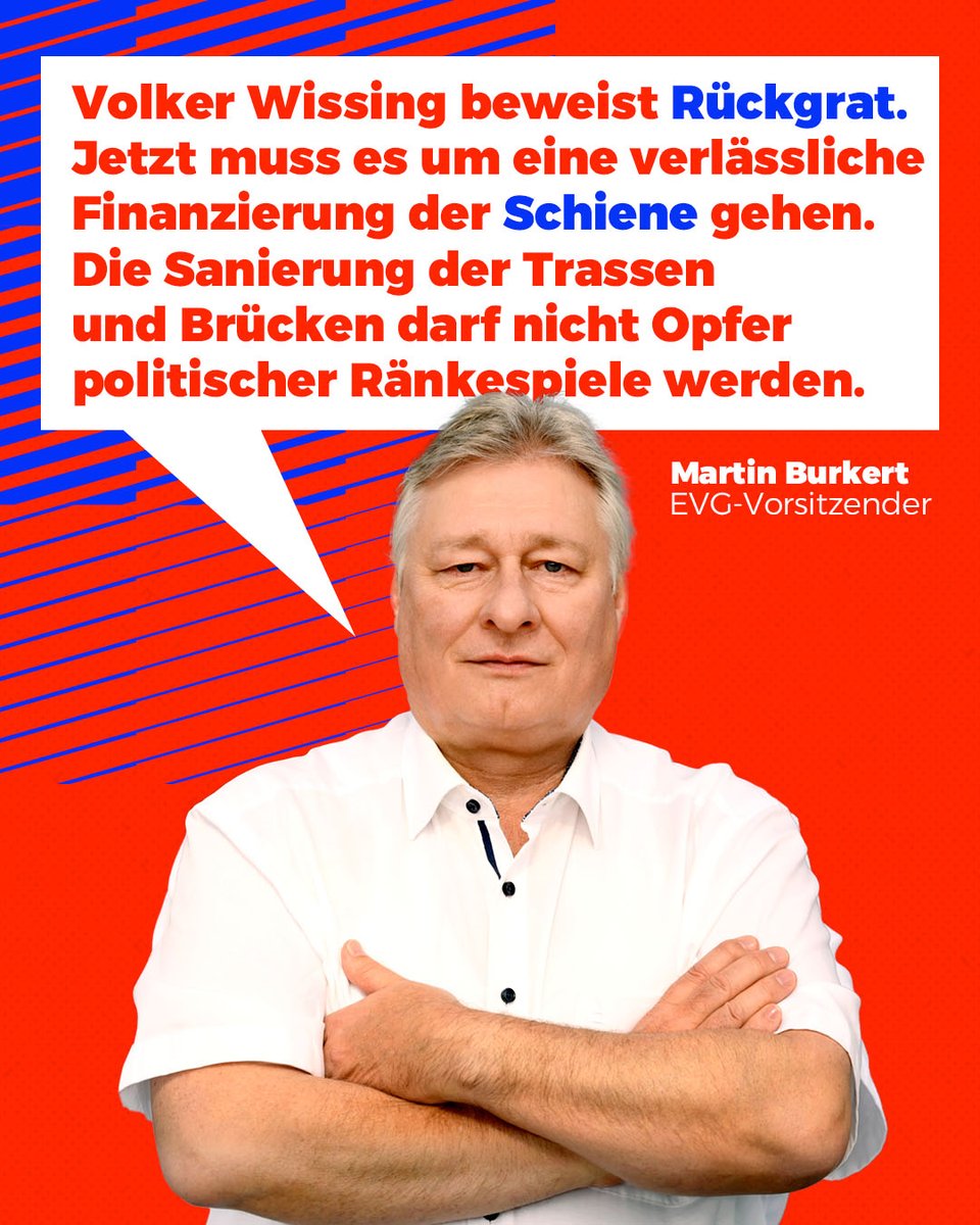 Die Entscheidung von Volker <a href="/Wissing/">Volker Wissing</a>, die FDP zu verlassen und weiterhin Bundesverkehrsminister zu bleiben,  ringt uns als Gewerkschaft höchsten Respekt ab. Er übernimmt damit  Verantwortung in einer besonders schwierigen Zeit. (1/3)