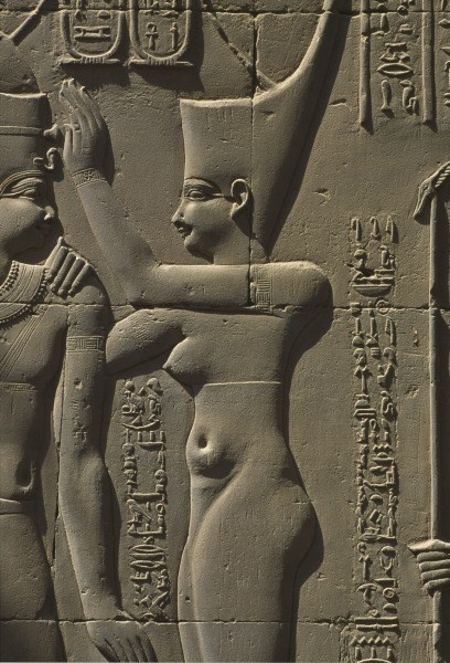 Detail of a relief depicting goddess Neith, Temple of Kom Ombo