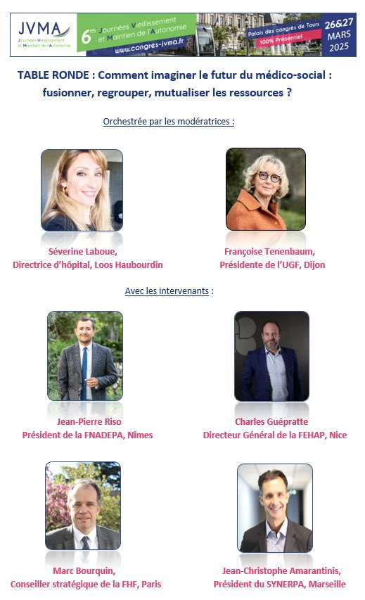 [✨Lumière sur le programme 2025 🔦✨😀]

⁉️Comment imaginer le futur du médico-social: fusionner,regrouper,mutualiser les ressources

Pour interagir sur cette question nous aurons le plaisir d’accueillir de grands experts!

😉Inscrivez-vous nbx : congres-jvma.fr/inscription/