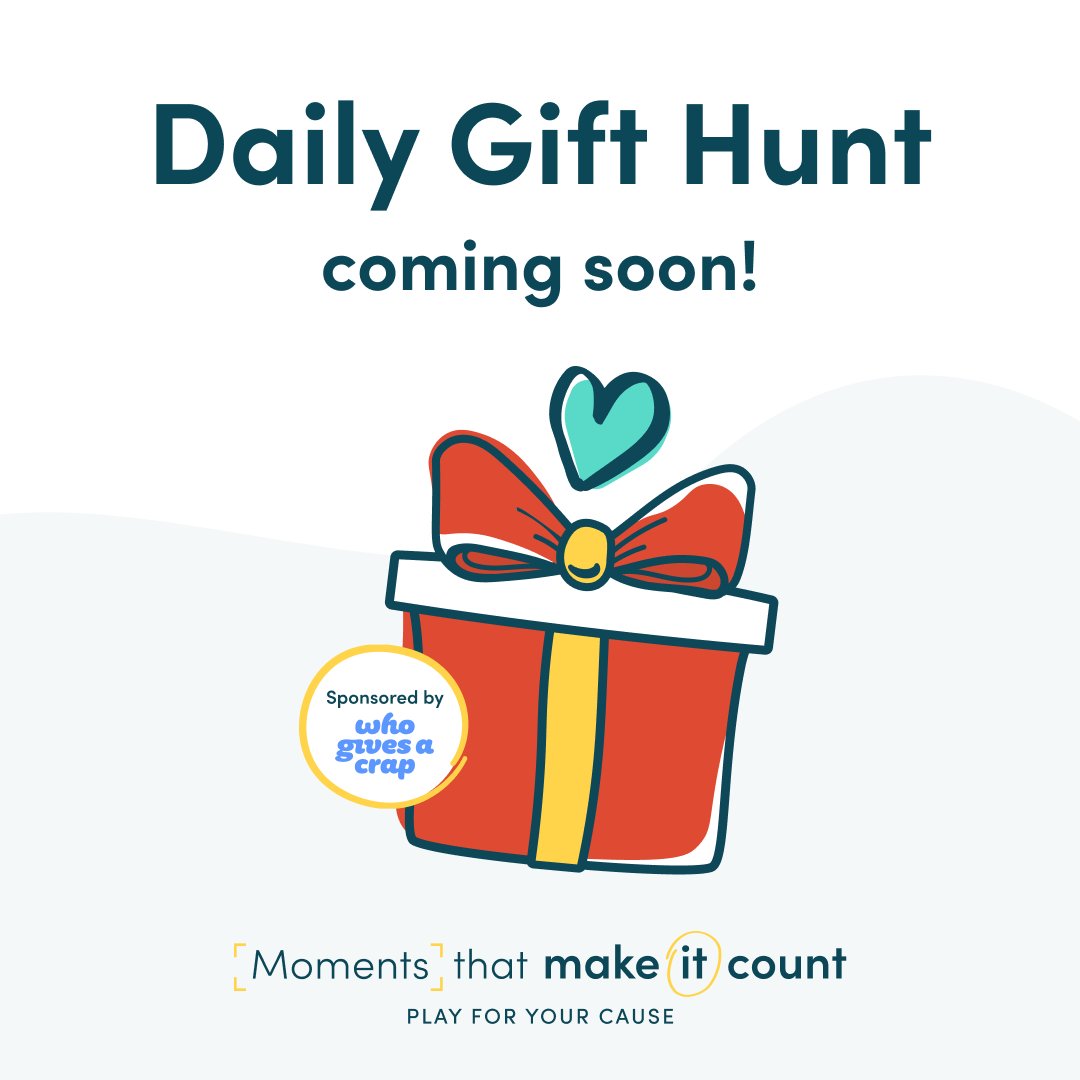 Starting on Monday... your chance to win a daily bonus donation for your cause! 🎁 

Solve the clue, find the gift on our site, and your cause could win - get ready to join The Daily Gift Hunt from Monday ✨