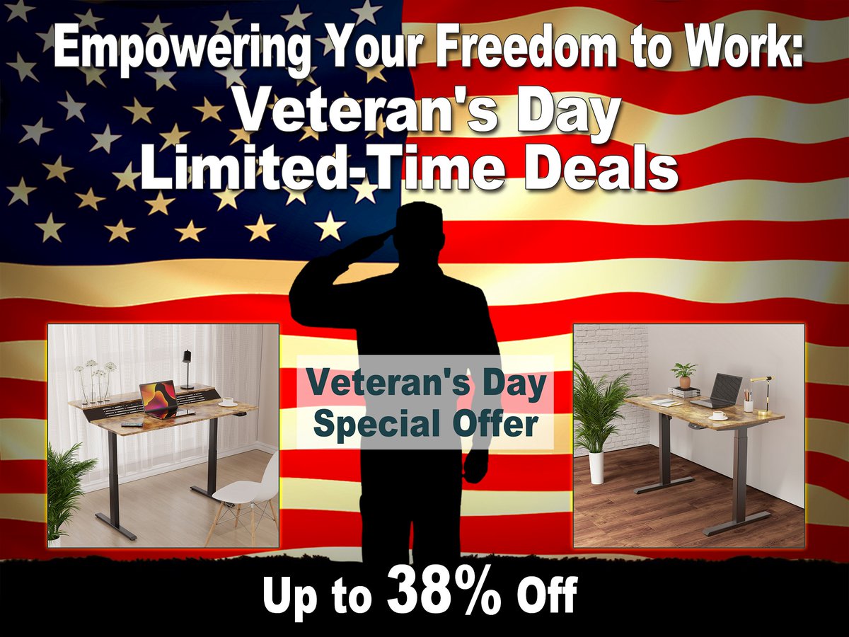 MotionFurni's tweet photo. 🇺🇸 Veteran's Day Special! 🇺🇸

Get up to 38% off our electric standing desks. Upgrade your office setup today!

👉 https://t.co/aFTMJ884e7

#VeteransDay #StandingDesk #MotionFurni https://t.co/YaCwwd4XTP