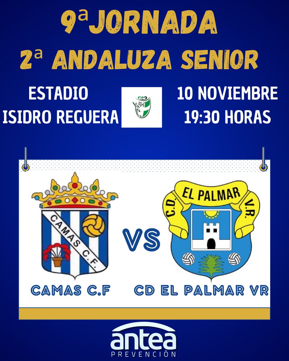 💙 Este domingo tenemos un auténtico PARTIDAZO!!!!
Recibimos al líder de la categoría y queremos que nuestro estadio sea una olla a presión!!!!💥

🆚 CD El Palmar Vereda Real
🗓️ 10 Noviembre
⏰ 19:30 horas
🏟️Estadio Isidro Reguera

#97añosdehistoria
#lahistorianosetoca