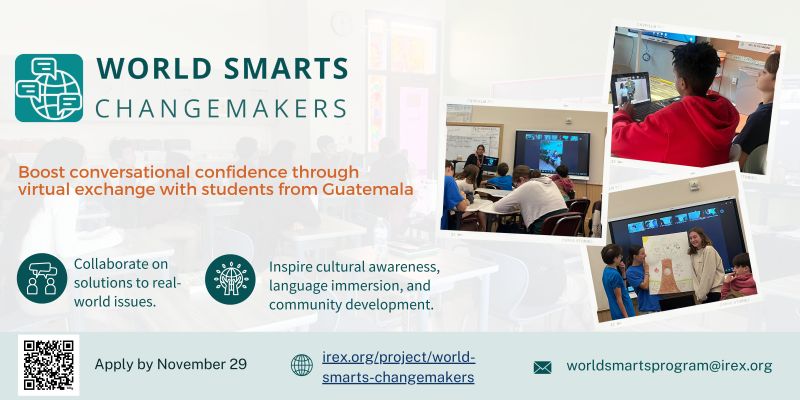 opportunitiesfy's tweet image. 🌍 DMV Educators: Apply now to lead a global classroom experience with World Smarts Changemakers! Connect students in the US &amp;amp; Guatemala to solve real-world issues inspired by the UN SDGs. 🌱💬

🗓️ Deadline: Nov 29 👉 wp.me/p23f03-bz7 #GlobalEd #VirtualExchange