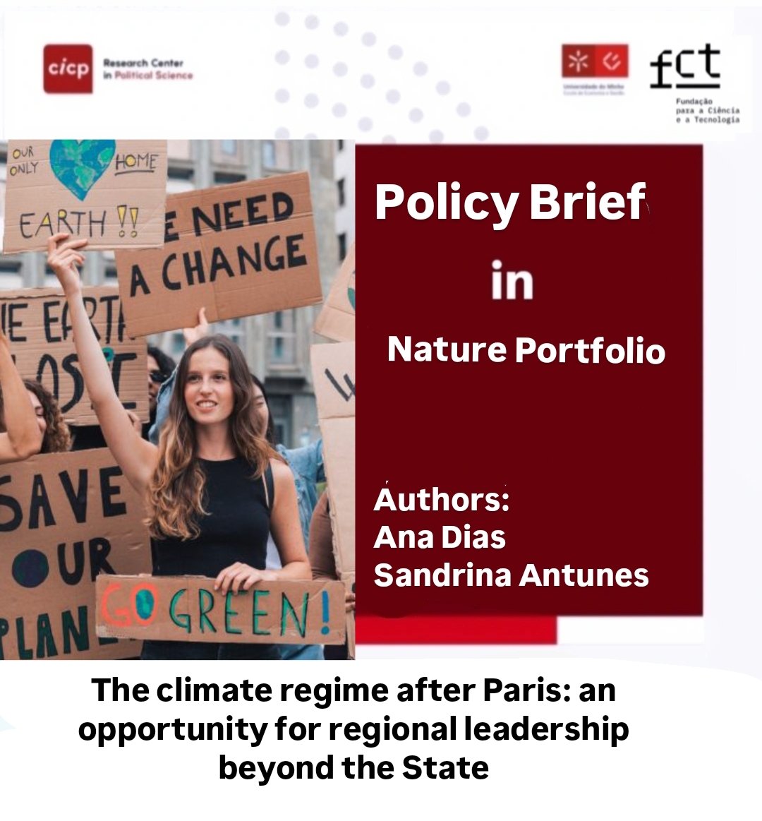 #Cicp researchers Ana Dias  and Sandrina Antunes published a policy brief in Nature Portfolio addressing the political challenges of Global Warming.