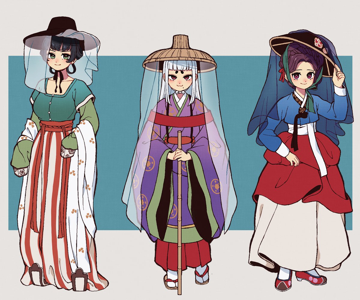 kinnsyoku's tweet photo. 唐、🇯🇵、朝
※時代バラバラ
＃国擬人化 ＃今すぐ国旗を振って https://t.co/sHfXA1ix3f