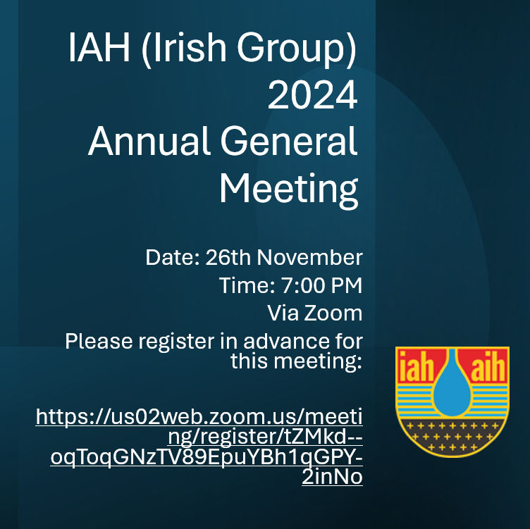IAH_Ireland's tweet image. 🌍 IAH Irish Group AGM 🌍
📅 Date: 26th November
⏰ Time: 7:00 PM
Via Zoom.
Join us for our Annual General Meeting! This is a great opportunity to connect with colleagues and stay updated on our group's initiatives.
Please register in advance:
lnkd.in/eyRqvXEn