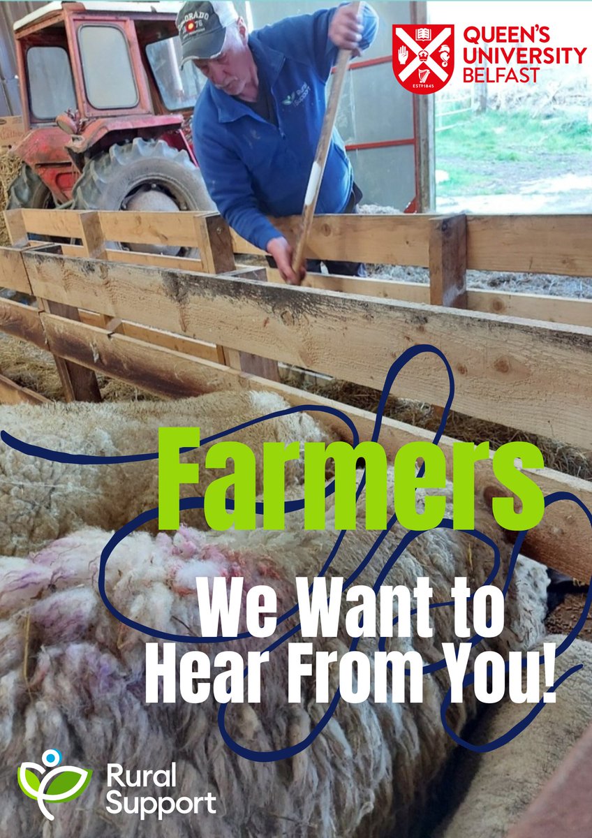 ATTEDNTION ALL FARMERS <a href="/QUBelfast/">Queen's University Belfast 🎓</a> is seeking active farmers, to complete a short survey on innovation adoption in NI agriculture. Each survey response will generate a donation to us so please help your Farm Support Charity for NI by clicking the link qualtricsxm8nrss8r4x.qualtrics.com/jfe/form/SV_5z…
